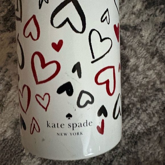 Kate Spade White Water Bottle with Heart Design - Picture 3 of 6